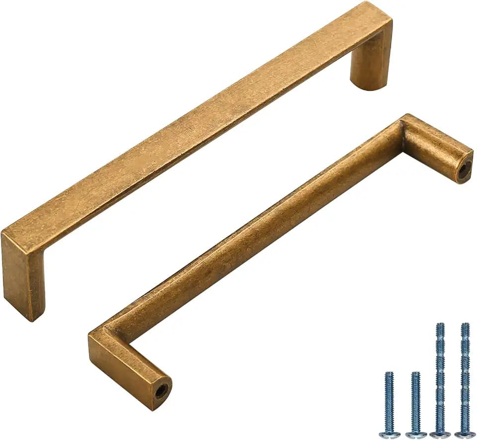 10 Pack 5 Inch Antique Brass Cabinet Pulls, Kitchen Hardware