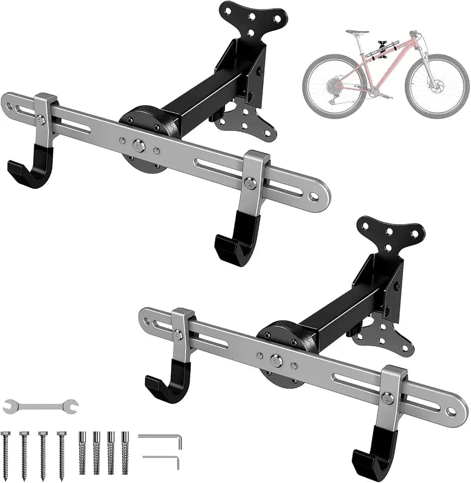 Bike Wall Mount for Garage,Aluminum Alloy & Steel Folding Bicycle Rack