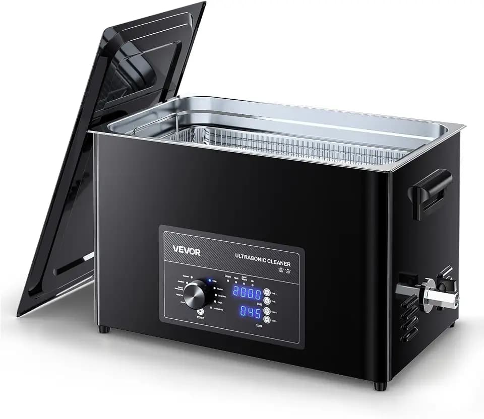 VEVOR 30L Ultrasonic Cleaner, Professional Ultrasonic Cleaner Machine with Knob Control, Stainless Steel Cleaning Machine with Basket and Cleaning Ball, for Watches, Razors, Jewelry, Coins and More