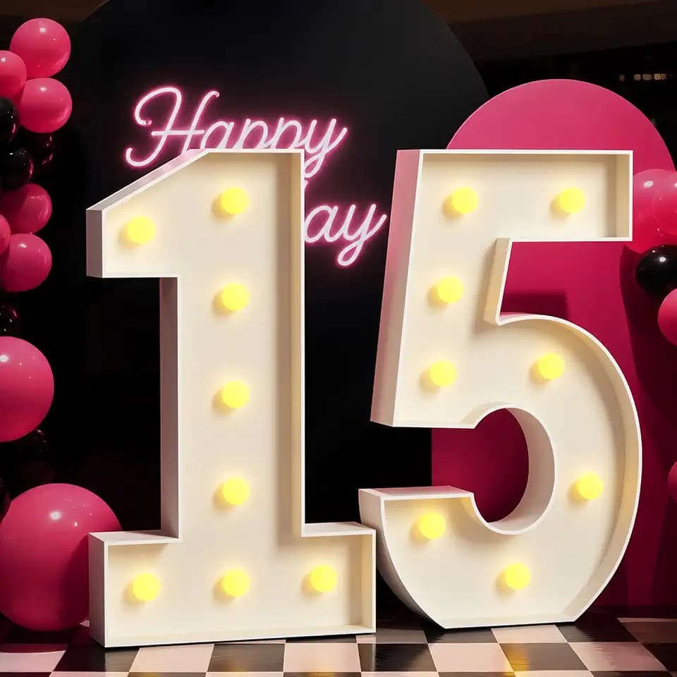 3FT Marquee Numbers 15,Large Light Up for 15 Birthday Decoration