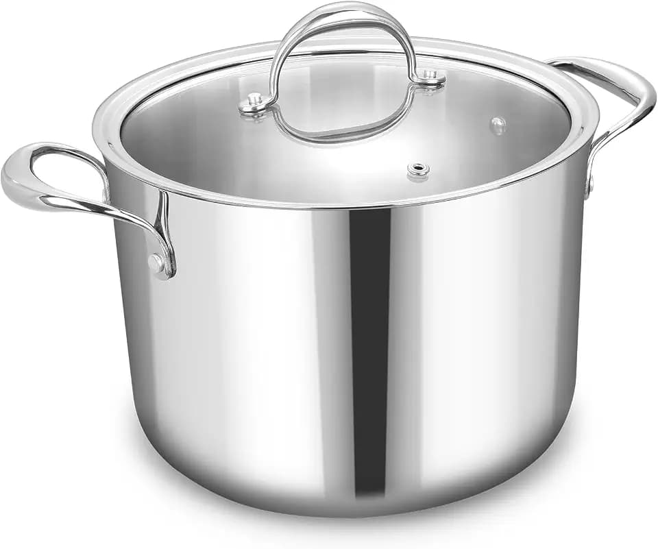 KEAWELL K3 Premium Tri-Ply Fully Clad Stockpot with Lid (8-Qt)