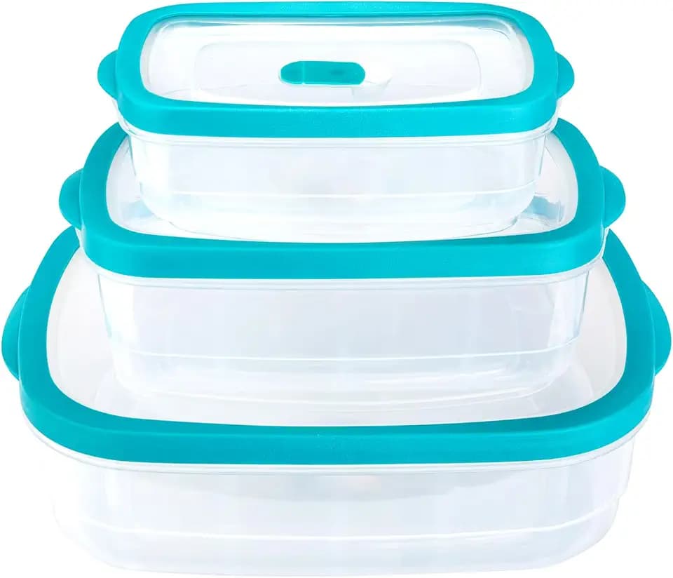 3 Size Clear Plastic Food Storage Containers Set