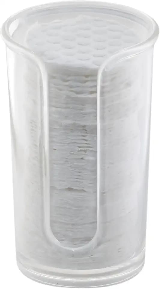 iDesign Round Cosmetic Cotton Pad Holder, Clear