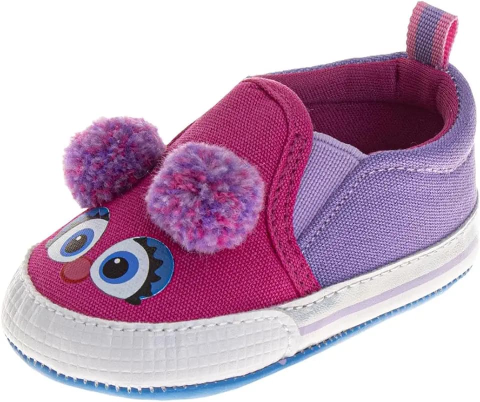 Sesame Street Infant Shoes Cookie Monster, Elmo & Abby First Walker Sneakers Canvas Shoes for Baby Boys and Girls (Size 2-4 Infant)