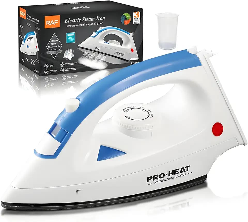 Electric Iron, Steam Iron, 1200w, Steaming, Handheld And Portable, With Five Temperature Controls, Quickly Removes Odors From Clothing (Blue)