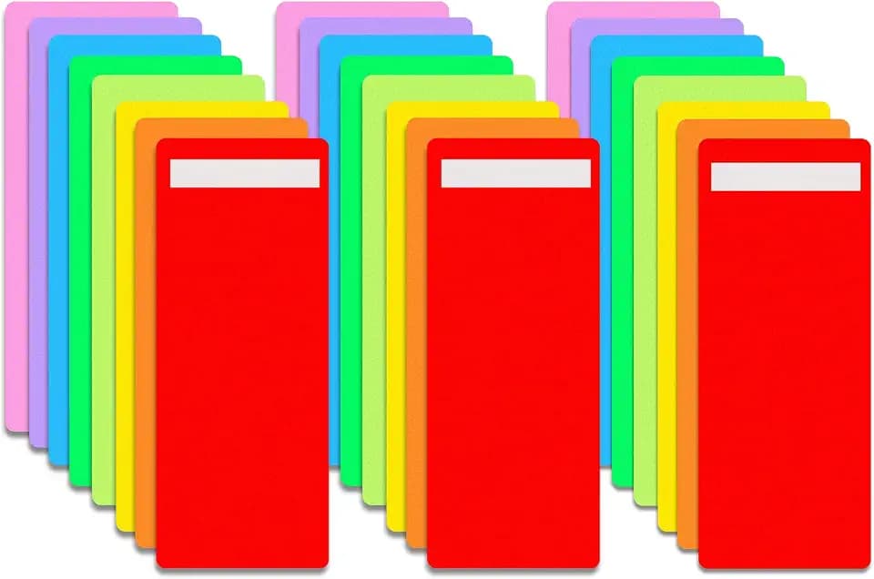 Spakon 40 Pack Library Book Dividers with Repositionable Stickers 4 x 12 Inch Library Shelf Marker Back to School Gift Assorted Color Comic Book Dividers Plastic Shelf Divider for Home School