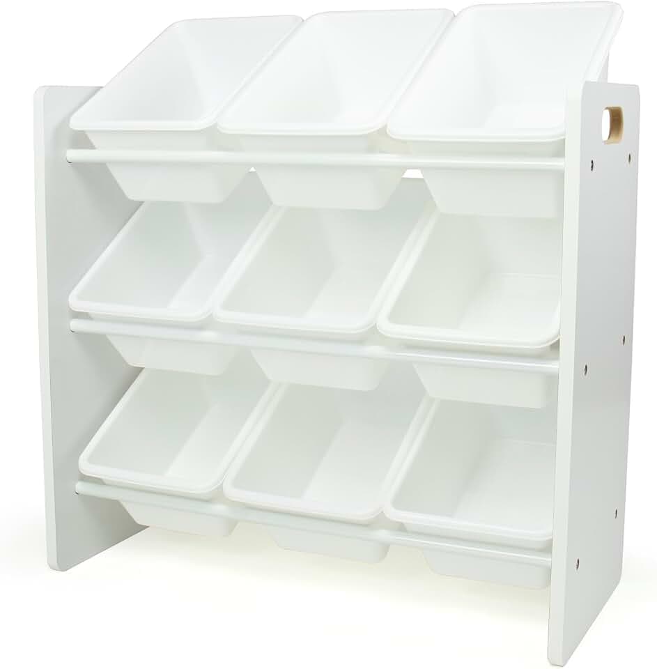 Humble Crew Kids Toy Organizer with 9 Bins, 3 Tier Storage for Playroom