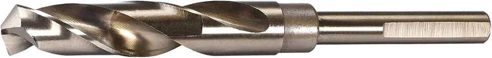 NACX 16mm Reduced Shank Cobalt Drill Bit, HSS 6542 High-Speed Steel Twist Drill Bits with 1/2” Shank for Stainless Steel Alloy Metal Plastic Wood