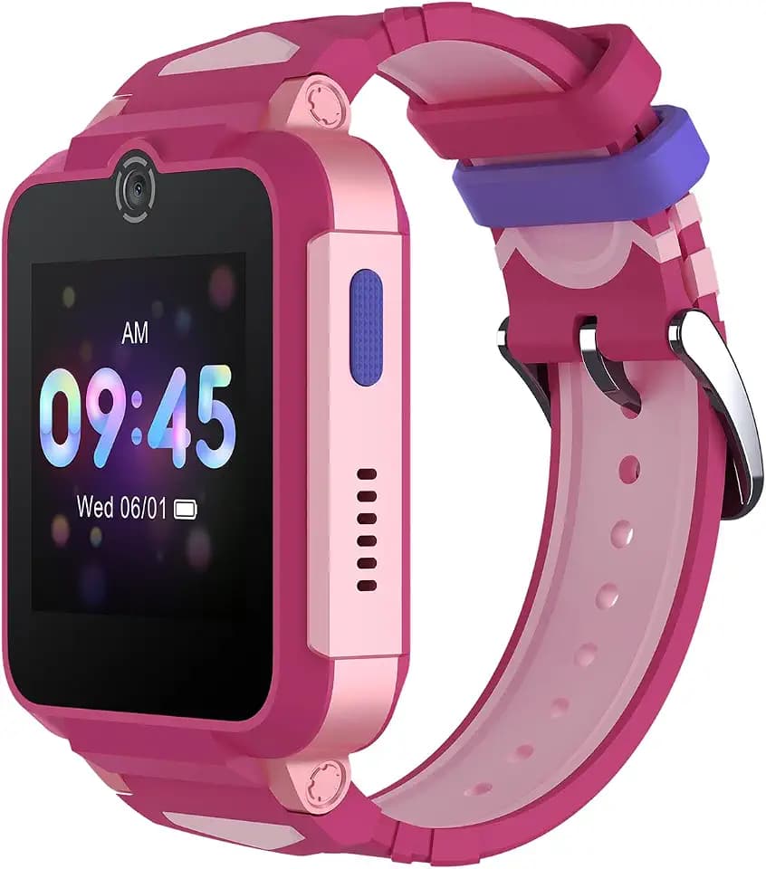 TCL 4G Video-Call-Smartwatch, GPS-Tracking, 2MP Kamera, Bis zu 7 Tage Akku, 1,54" Display, Aktivitäts-Tracking, Kinder-UI, SOS-Taste, Wechselband, Ohne SIM, Sakura-Pink