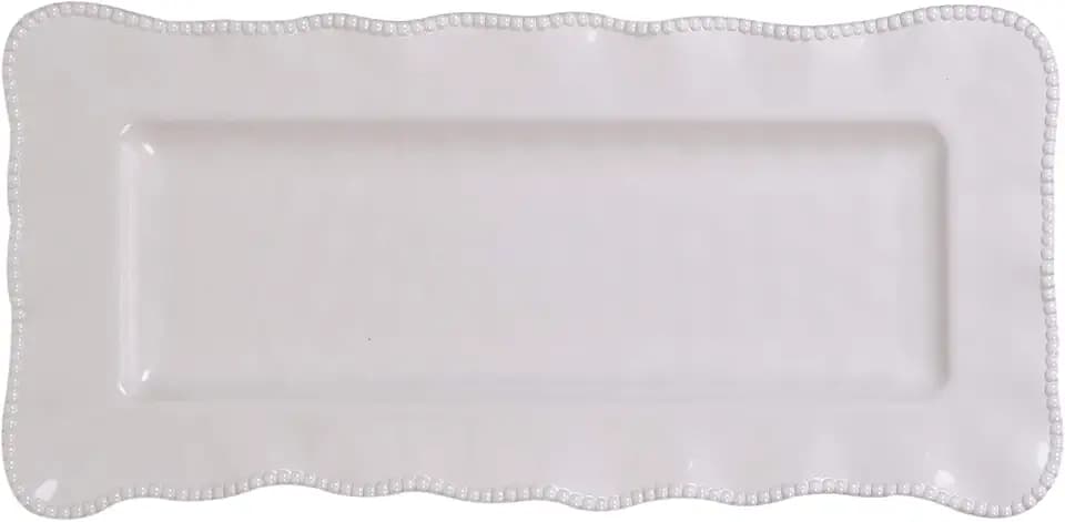 Perlette Cream Rectangular Platter 19" x 9"