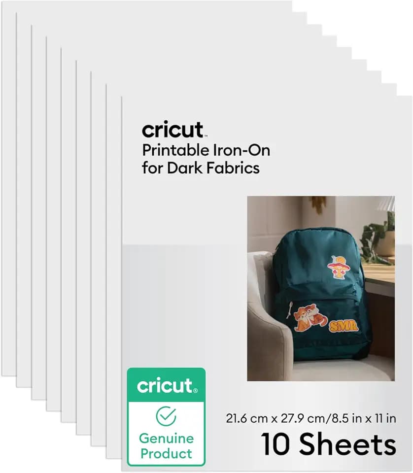 Cricut Heat Transfer Paper for Dark T-Shirts (10 Sheets, 8.5x11)