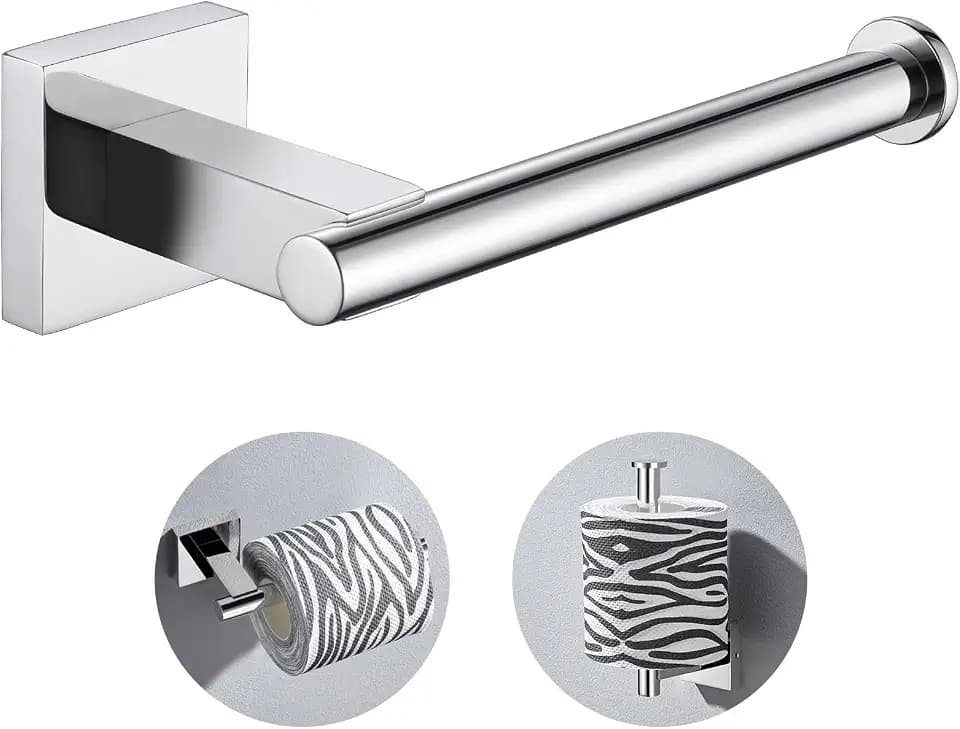 Suyar Polished Chrome Toilet Paper Holder, Bathroom Tissue Roll Holder