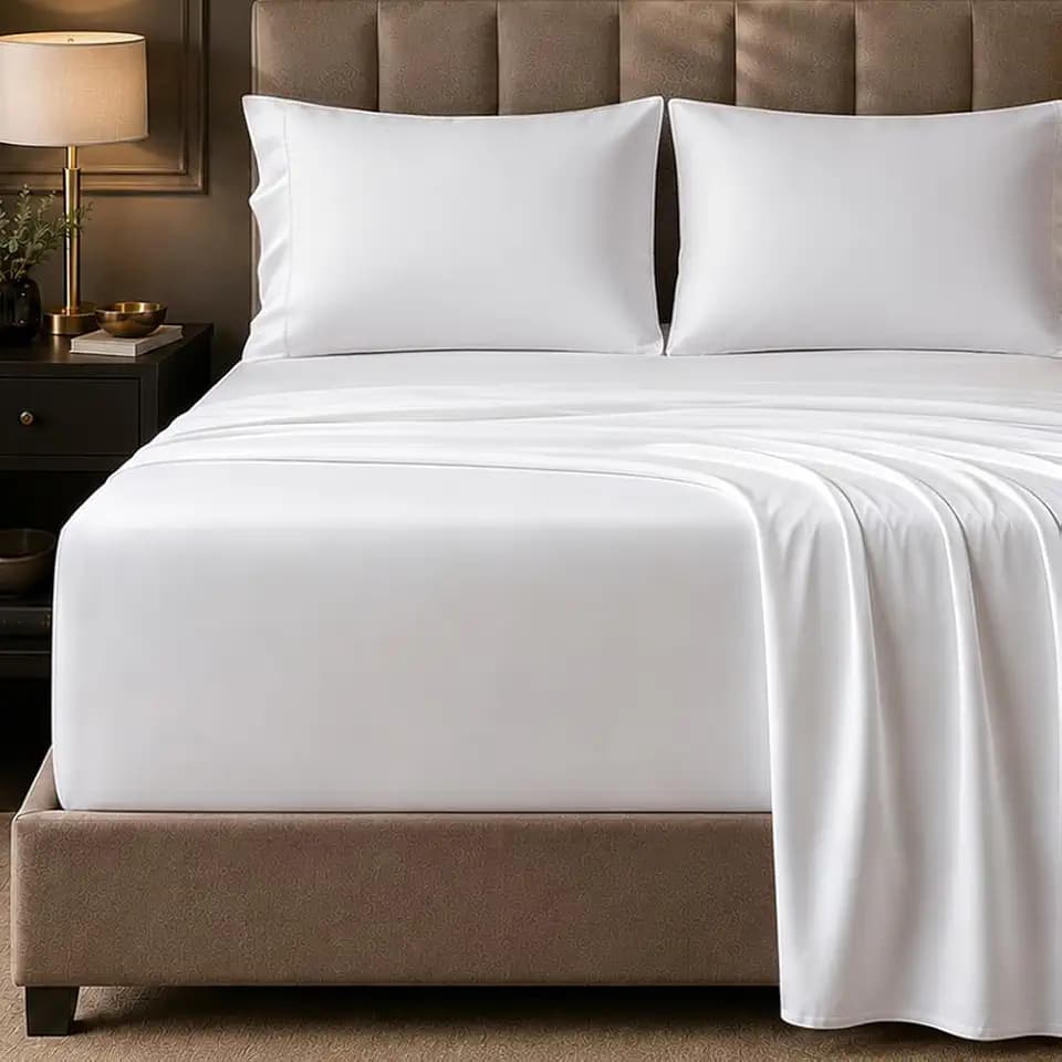 HYPREST Egyptian Cotton Sheets King Size 18 Inch Deep Pocket Soft Percale