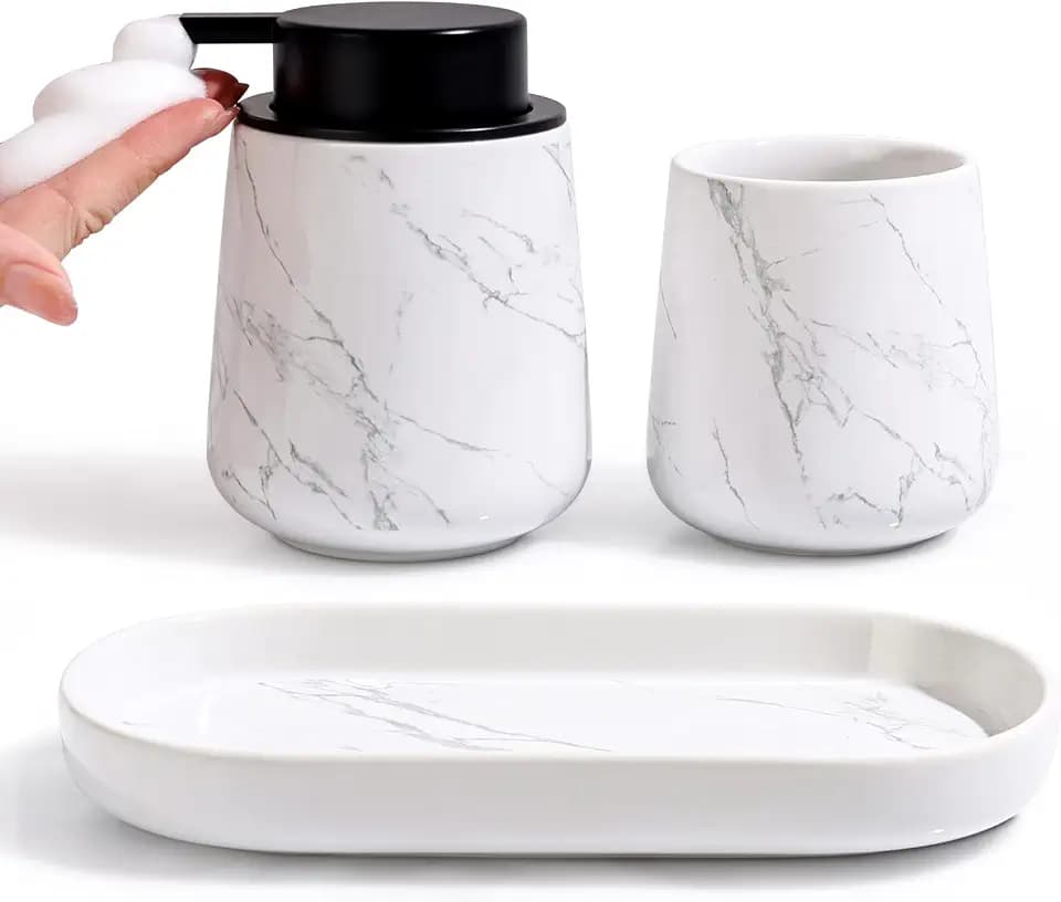 BosilunLife Ceramic Bathroom Accessories Set 3 Pcs