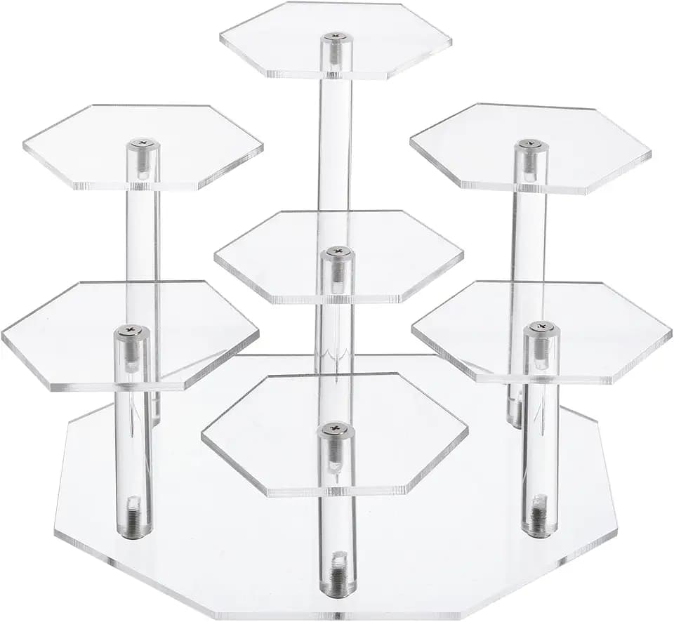 uxcell Acrylic Display Stand for Figures, 7-Tier Acrylic Display Risers for Collectibles, Acrylic Cupcakes Stand, Perfume Organizers and Storage Organization for Countertop Display Clear