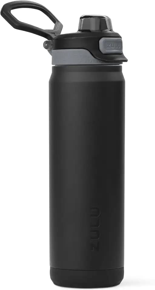 ZULU Powerfill Pro 24oz Stainless Steel Sip or Chug Water Bottle, Black