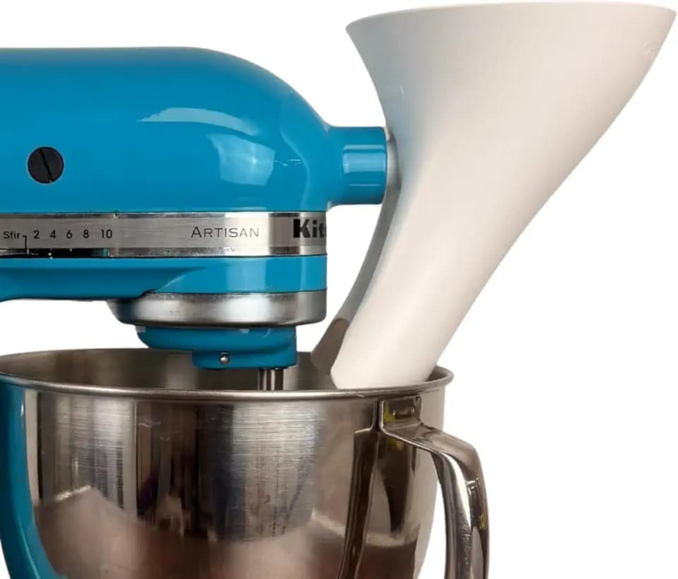 Countess Flour Funnel™ - Stand Mixer Attachment by The Cookie Countess (White)