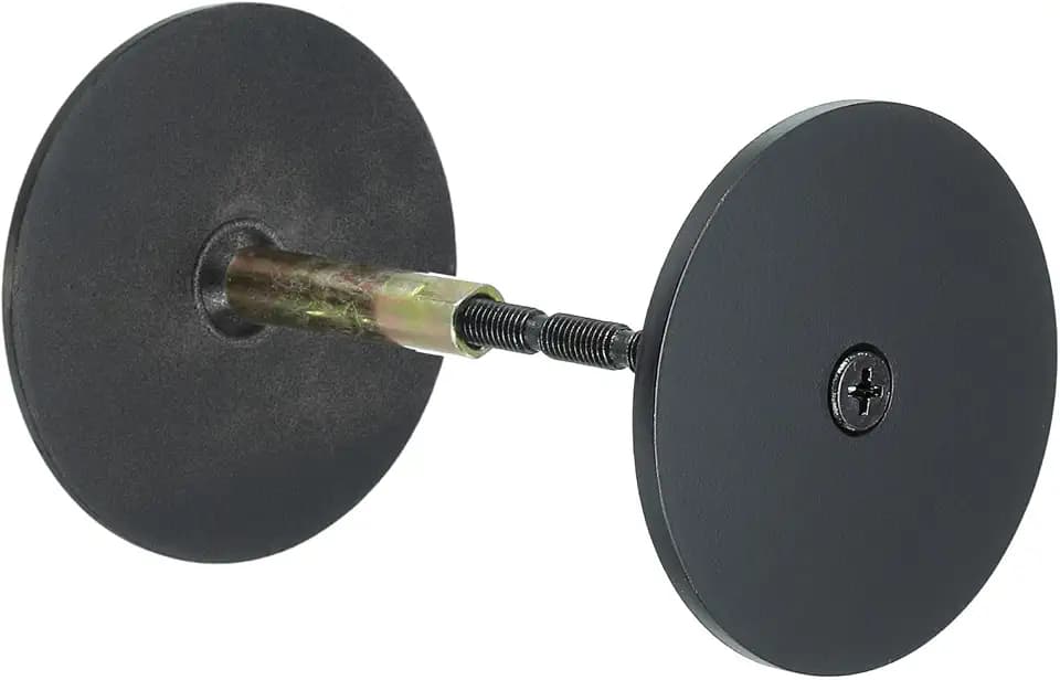 PATIKIL Door Knob Hole Cover Plate, 2 3/16" Dia. Deadbolt Cover Plate Door Hole Filler Plate for 1 3/8" to 1 3/4" Holes, Matte Black
