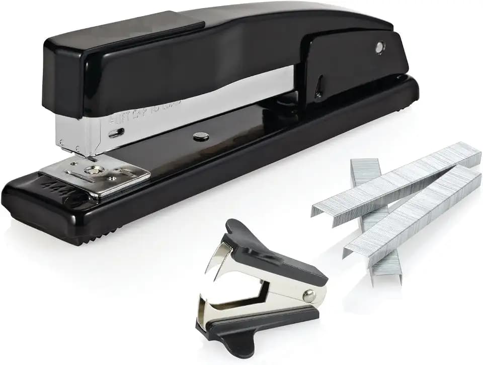 Heavy Duty Commercial Desk Stapling Set- 2 Desk Staplers, Premium Staples, and Staple Remover - 4 Piece Value Pack