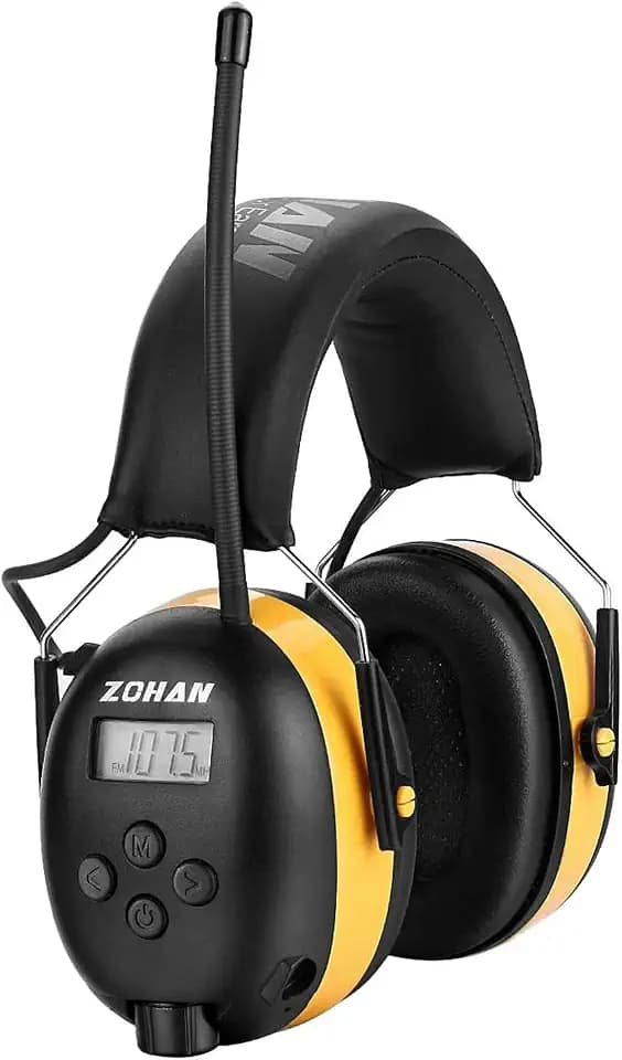 ZOHAN AM/FM Radio Headphone with Digital Display,Ear Protection Noise Reduction Earmuffs,Comfortable Hearing Protector