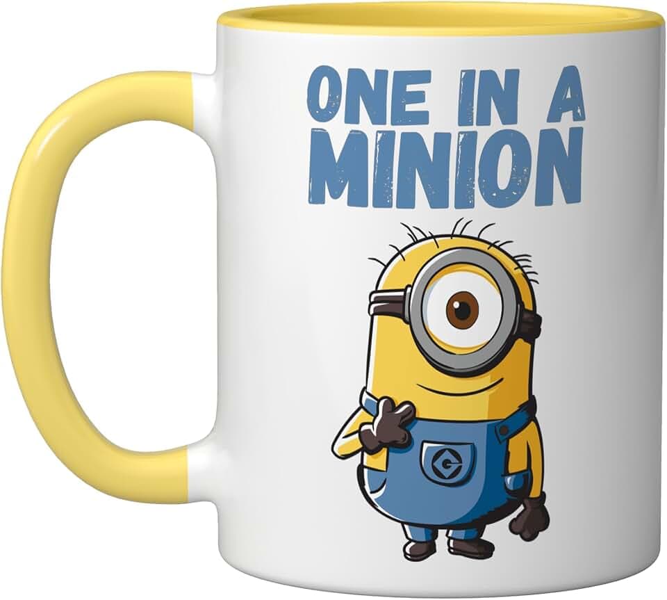 Despicable Me Minions Stuart One In A Minion Graphic T-Shirt Ceramic Mug, Yellow/White, 11oz