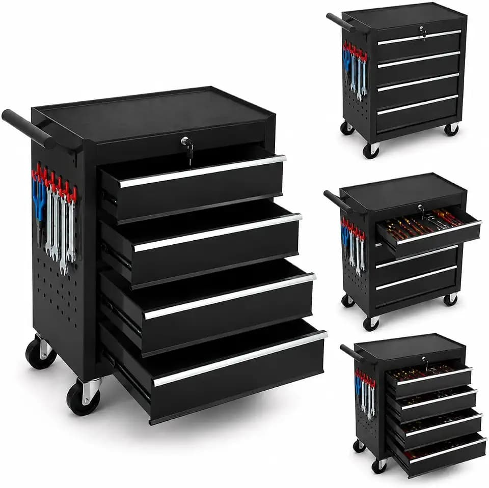 Garvee Rolling Tool Chest with Wheels, 4 Drawer Tool Storage Cabinet