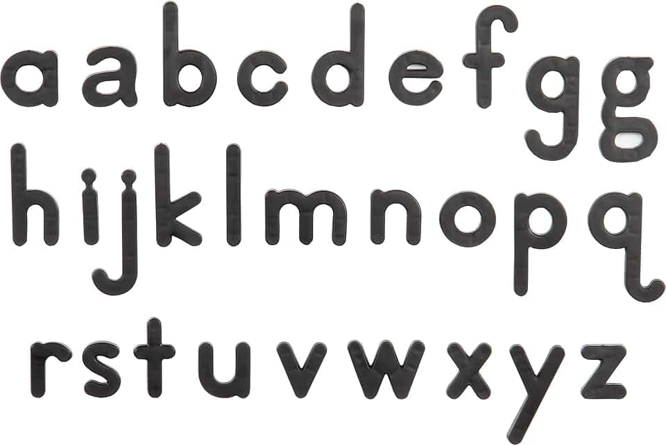 Really Good Stuff EZRead Lowercase Black Magnetic Letters, 80-Pack