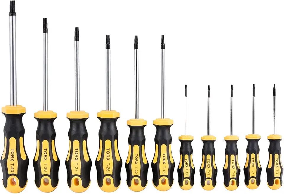 Gunpla 11-teiliges Torx-Schraubendreher-Set T6 T7 T8 T9 T10 T15 T20 T25 T27 T30 T40 Magnetischer Stern Sortiment Reparatur Schraubendreher Präzisions-Werkzeug-Set für Schrauben Torx Telefon Computer