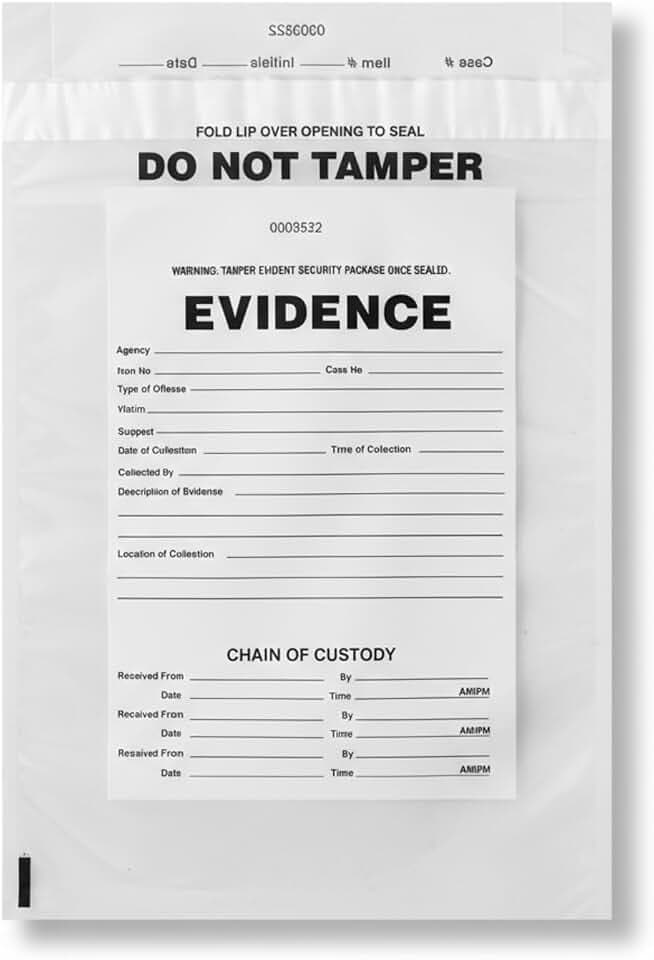 Colarr 100 Pack Evidence Bags, 12 x 16 Inch Tamper Evident Security Bags