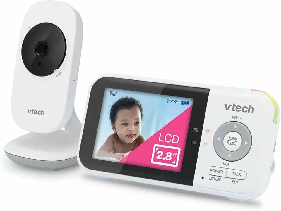 VTech Baby Monitor No WiFi – 19Hr Video Battery, 1000ft Range, Night Vision, Two-Way Talk, Temperature Sensor, Sound-Activated Screen, Lullabies | VM819
