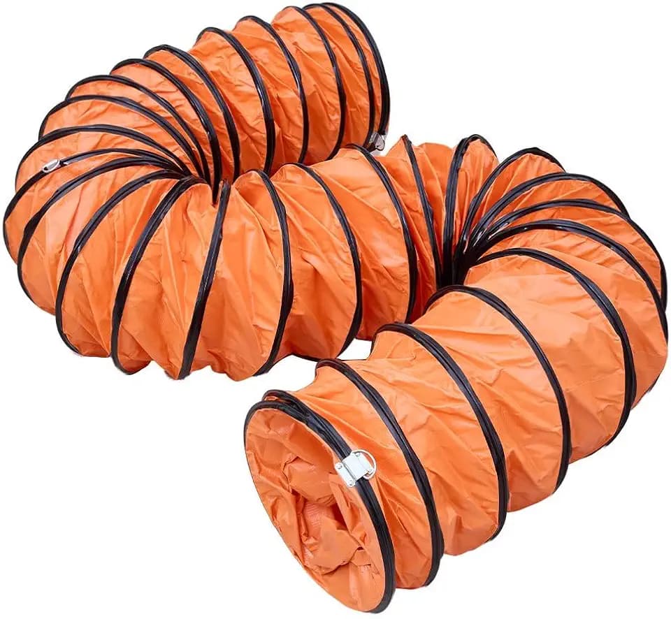 8IN 25FT Ducting Hose PVC Flexible Duct Hosing with Adjustable Rope