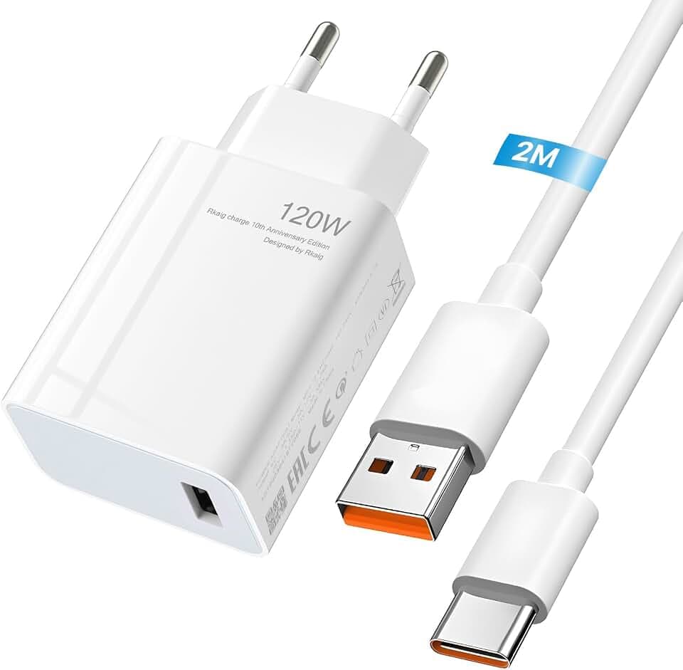 120 W Schnellladeadapter USB mit 6 A USB-Kabel C für Redmi Note 14 Pro 13 Pro 12, Xiaomi 14T Pro/14 Ultra/13T Pro/12T/13 Pro/13 Lite/13/12/12X/POCO X7 Pro/X6/POCO F6 Pro/F6/X4 GT Pad 7 6