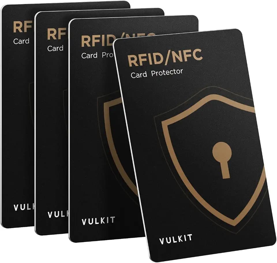 VULKIT RFID Blocking Cards 4 Pack Credit Card Protectors NFC Contactless Cards Protection for Business & Travel Wallet