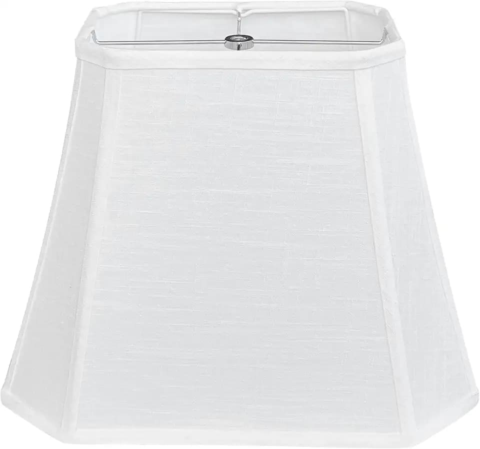 TOOTOO STAR Rectangle Lamp Shade, (6x9)"x(11x14)"x10.5", White Linen