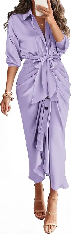 BTFBM Button Dwon Fall Dresses for Women 2026
