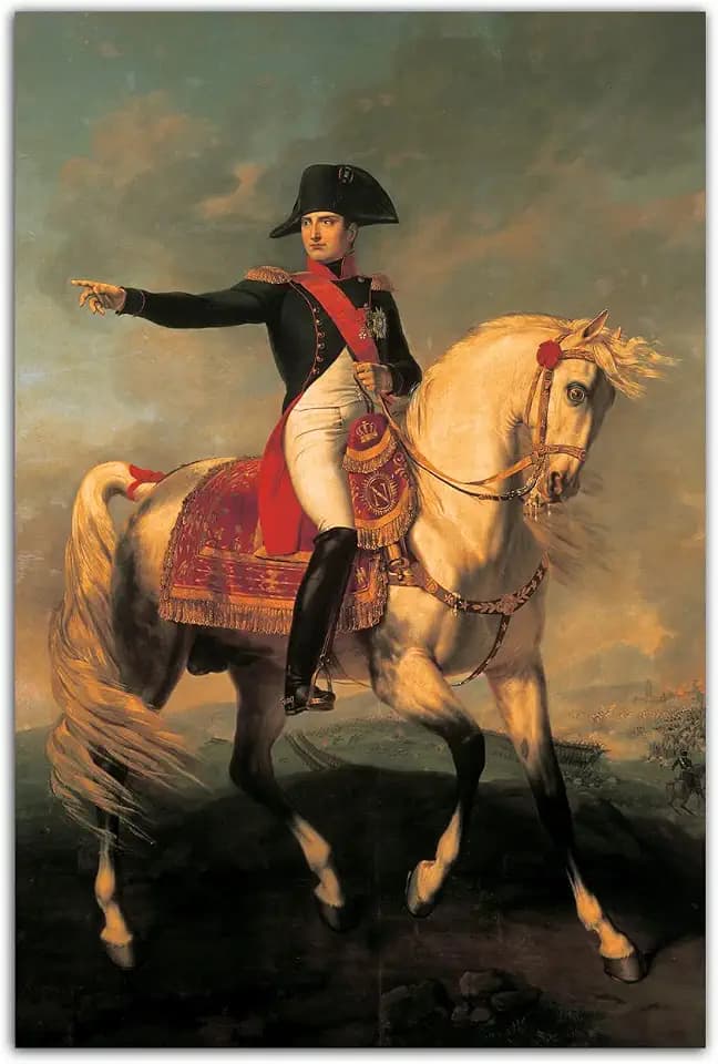 QUNYAAE Portrait of Napoleon Bonaparte on Horse Poster Decorative Painting Canvas Wall Art Living Room Posters Bedroom Painting 16x24inch(40x60cm)-Unframed