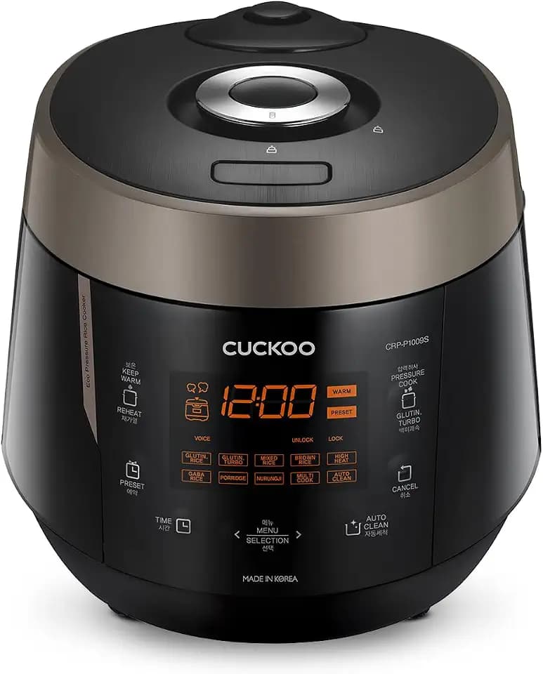 CUCKOO High Pressure Rice Cooker, 20-Cup Cooked, Black, CRP-P1009SB
