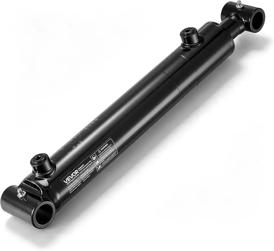 VEVOR Double Acting Hydraulic Cylinder, 2" Bore x 10" Stroke, Max 3500PSI Hydraulic Cylinder, Heavy-Duty Welded Cross Tube Cylinders with 1" Pin Hole & SAE #6 Port for Agricultural Machinery, Tractors