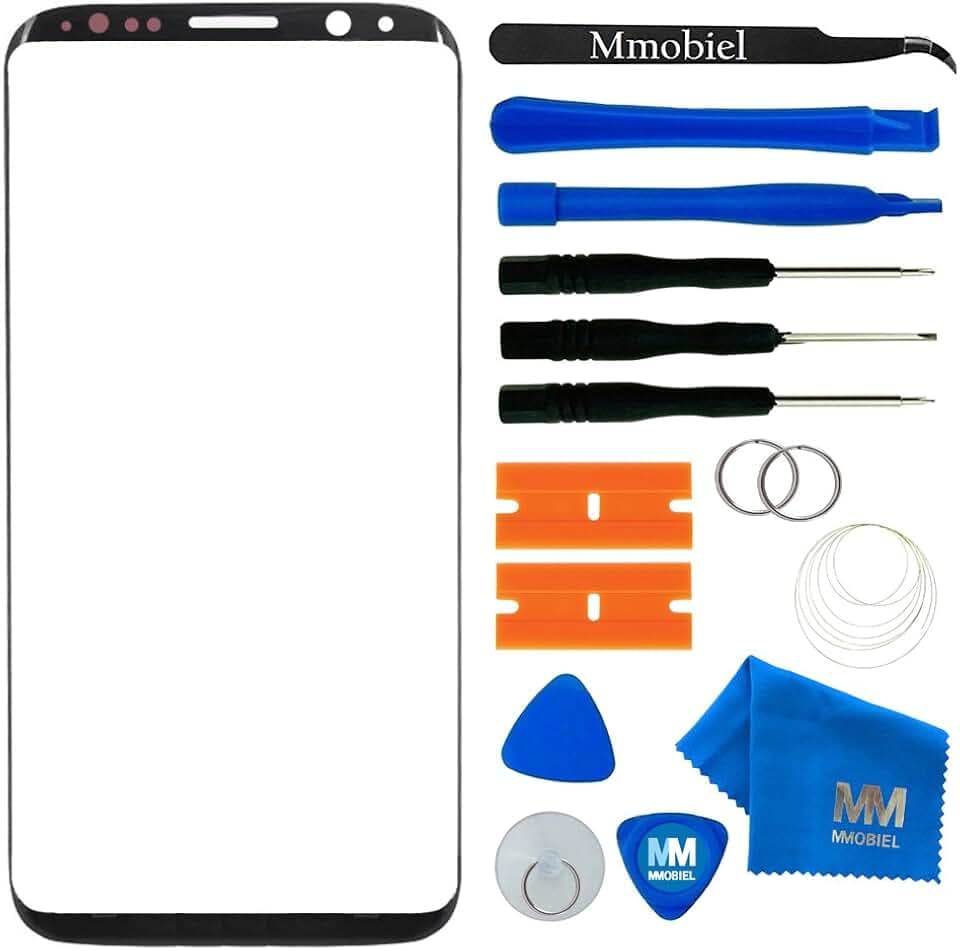 MMOBIEL Frontglas Display Kompatibel mit Samsung Galaxy S8-5.8 inch 2017 - Front Glass Ersatz Touchscreen Reparaturset - Inkl. Werkzeug - Schwarz