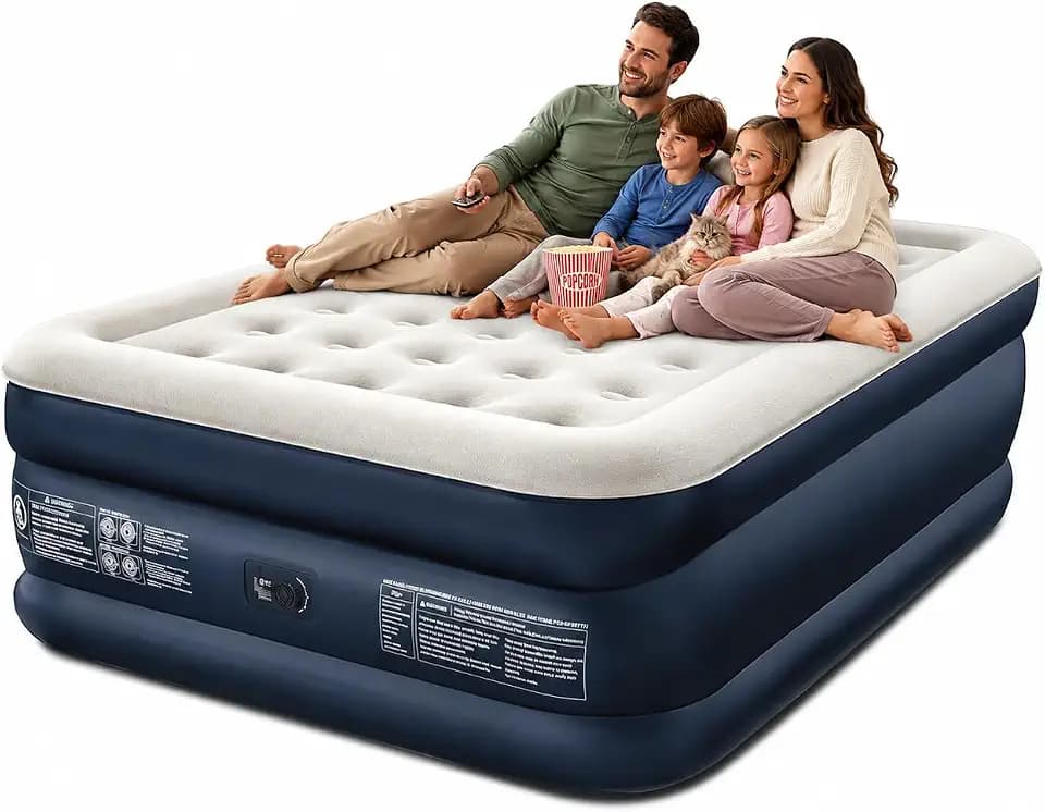 CHERIMOR Queen Air Mattress with Built in Pump, 18" Raised Upgraded Comfort