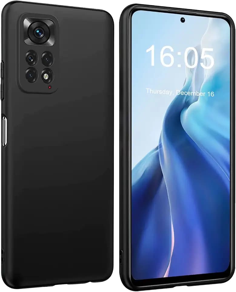 Wlife für Xiaomi Redmi Note 11/Note 11s Hülle, Stoßfeste Kratzfeste Handyhülle, Anti-Fingerabdruck Fallschutz Schutzhülle, Weiche TPU Case, Dünne Silikon Rundumschutz Cover - Schwarz