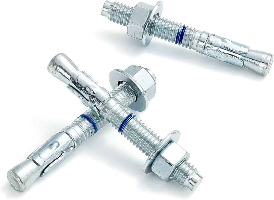 3/8" x 3" Concrete Anchors (15 Pack) 3/8 inch Wedge Anchors Bolts Zinc Plated