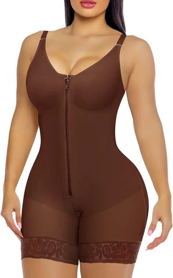 YIANNA Fajas Colombianas Moldeadoras Postpartum Shapewear Tummy Control for Women Butt Lifter Body Shaper with Zipper Crotch