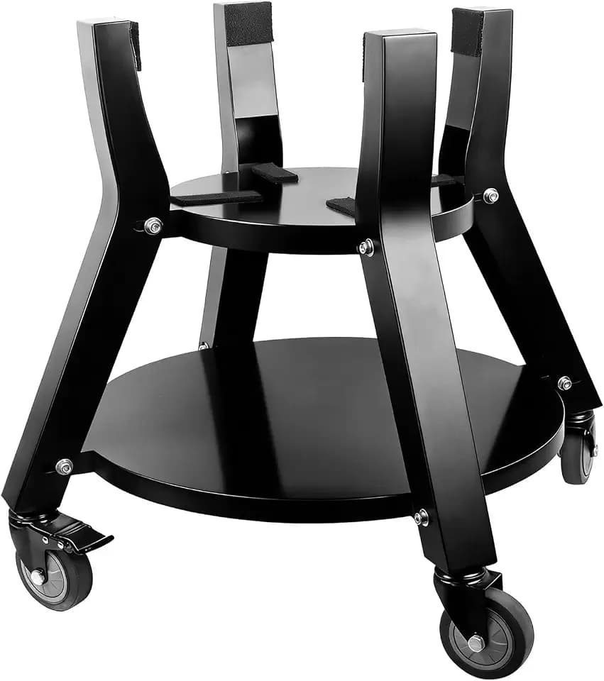 Heavy-Duty Nest for Kamado Joe Classic Joe Grill, 2-Tier Storage Stand with Locking Silent Casters, Powder-Coated Steel Stand for Classic Joe Cart
