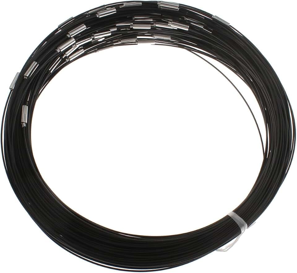 Perlin Steel Wire Choker Necklace 54 cm Black Necklaces 30 Pieces Choker with Stainless Steel Screw Claps Necklace Cord for DIY Jewelry Making Craft Accessories