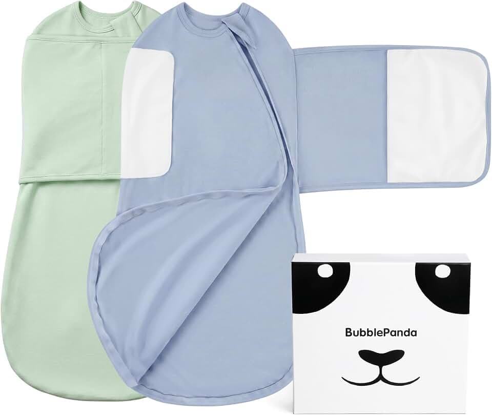 BubblePanda Swaddles for Newborn Rayon Made from Bamboo 0-3M Velcro Swaddle
