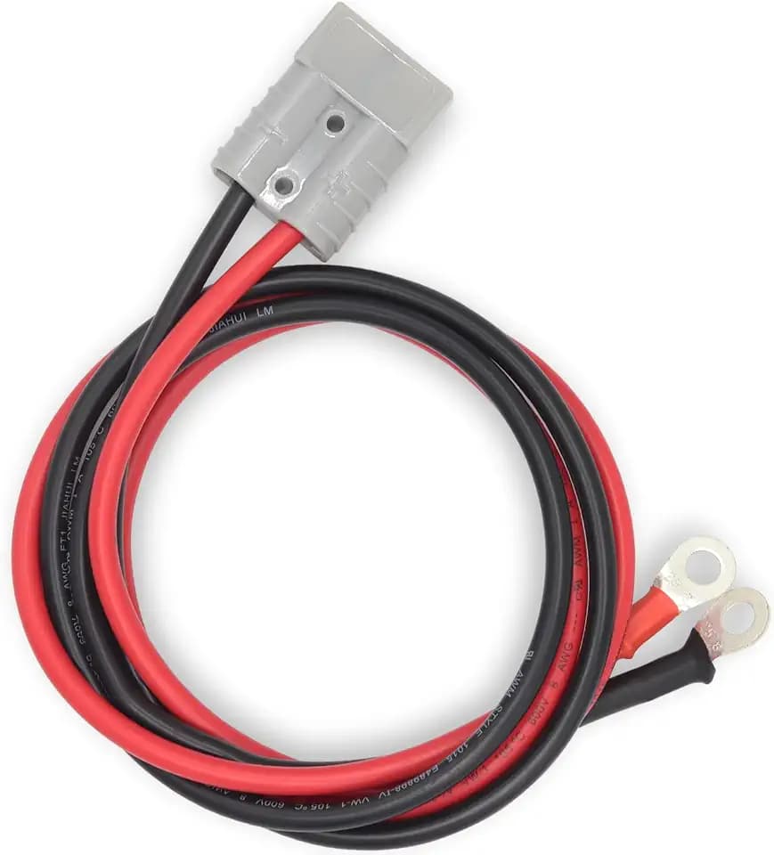 50 A 600 V Anderson Connector Plug with O-Ring Battery Connector Cable 8 AWG 100 cm (39.37 inch) Cable Battery Quick Connector Forklift Plug Wire Trailer Power Storage Harness Power Forklift