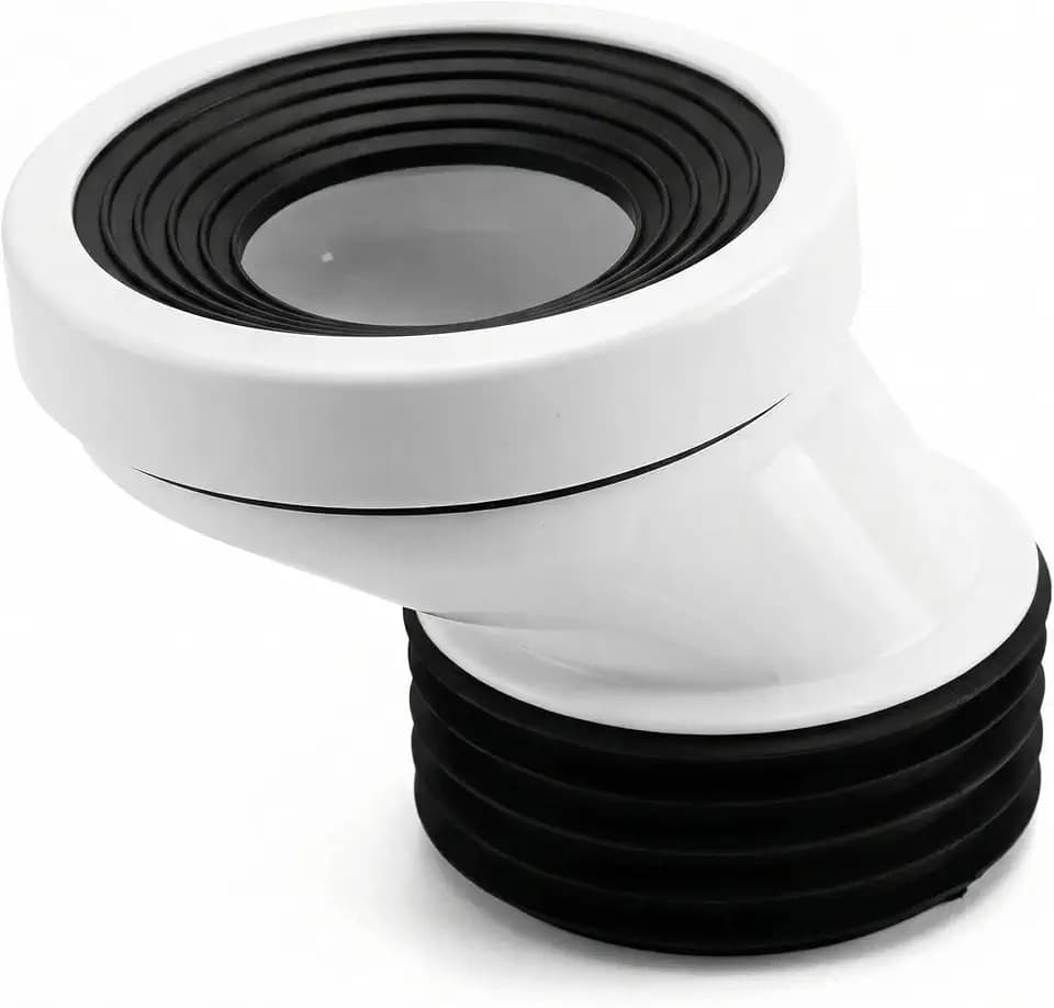 QWORK 50 mm Versatz WC Anschlussrohr, Kunststoff WC Anschlussstück Weiß