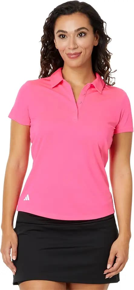 adidas Womens Solid Performance Short Sleeve Shirt Golf Casual Casual - Black