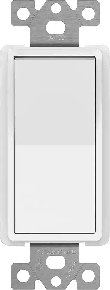 ENERLITES 4-Way Decorator Paddle Rocker Light Switch, Clamp Down Wiring, Grounding Screw, Residential Grade, 15A 120V/277V, UL Listed, 94150-W, White
